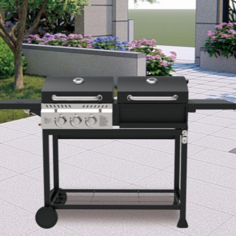 Moderne Roestvrij staal Thuis Keuken Indoor Metaal OEM Kookgerei Sets Roterende Barbeque Machine Gebouwd in Gas Draagbare Bbq Grills