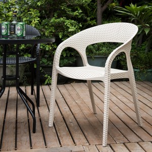 PP rotan stijl café stoelen tuinmeubilair tuin plastic hars stoel plastic tuinstoelen