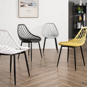 Hoge Kwaliteit Modern Design China Fabriek Plastic Mesh Stoel Eetkamer PP Seat Plastic Eetkamerstoelen