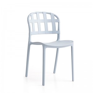 Moderne plastic gekleurde stoel Less Fixed Fixed Backrest Outdoor Simple Lounge Plastic eetkamerstoel