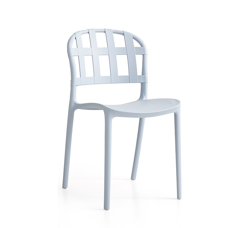 Moderne plastic gekleurde stoel Less Fixed Fixed Backrest Outdoor Simple Lounge Plastic eetkamerstoel