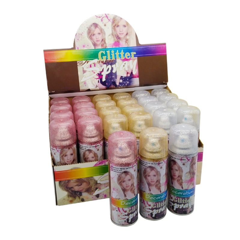 Haarkleursprayhaar en body glitter dispenser poederspray glitter haarspray