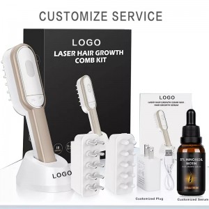Oabes haarverzorgingskam laser haargroei kam hoofdhuid malp massager olie-control haarverlies preventie multifunctionele fototherapie ion haarverzorging kam combaal massagekam.
