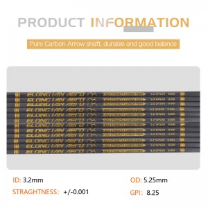 Elongarrow 32 inches 3,2 mm hoge modulus koolstofvezel pijlschacht voor boogschutters