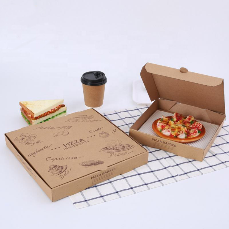 7/9/12 inch rechthoekige pizzabox, biologisch afbreekbare aangepaste doos voor pizza