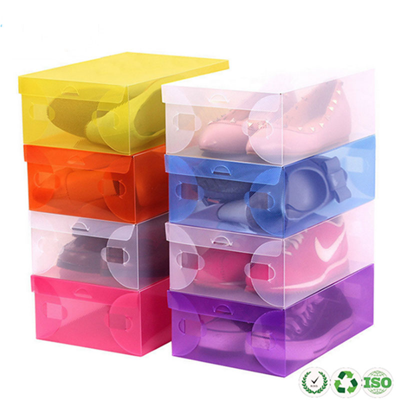 Aangepast gemaakt Clear Foldable Plastic Folding Shoe Display Opbergdoos Verpakking