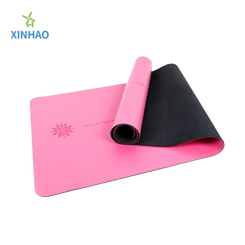 Gedrukte of asana-lijn PU Rubber Yoga Mat Groothandel, ondersteunen Aangepast logo en patroon, milieuvriendelijkeniet-toxische fitness Sport Non-slip Natural PU Rubber Yoga Mat