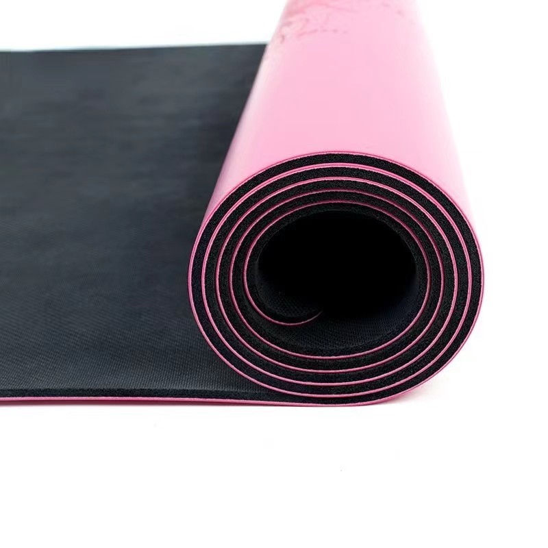 Gedrukte of asana-lijn PU Rubber Yoga Mat Groothandel, ondersteunen Aangepast logo en patroon, milieuvriendelijkeniet-toxische fitness Sport Non-slip Natural PU Rubber Yoga Mat