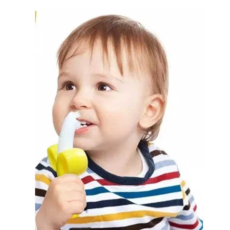 Banaan Baby TEETHER Siliconen Baby Tandborstel Baby Mini Tandborstel Training Tandenborstel en speelgoed speelgoed