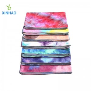 Anti-slip milieubescherming Tie-dye yoga handdoek groothandel, hoge temperatuur tie-dye yoga mat handdoek zacht en zweet-absorberend, ideaal voor yoga, pilates op hoge temperatuur, pilates, fitness
