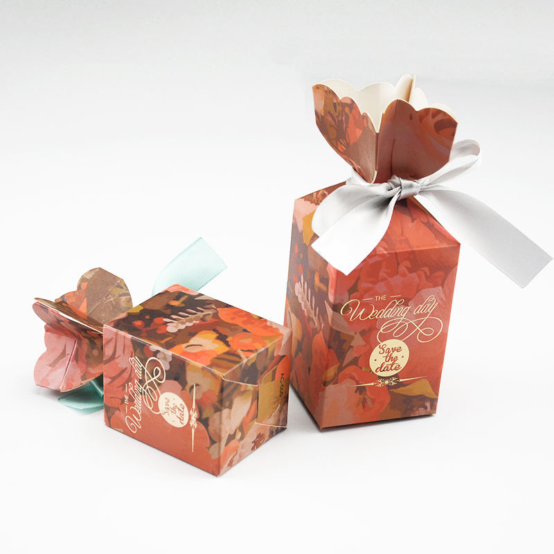 Aangepaste afdrukken Wedding Candy Gasten Paper Gift Box