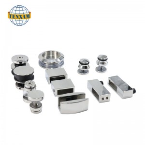 Roestvrijstalen glazen douche schuifdeur hardware -fittingen met badkamer schuifdeur schuifroller