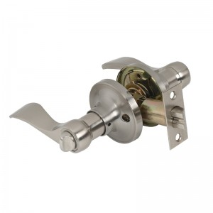 7306 privacydeur hefbomen satijnnikkel, klassieke golfstijl interieurdeur handvang sleutelloos voor slaapkamer badkamer