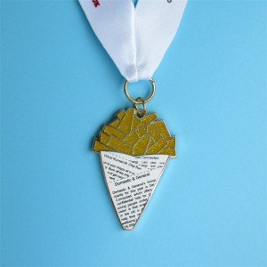 Custom Glitter Metal Medals Virtual Run sportmedaille