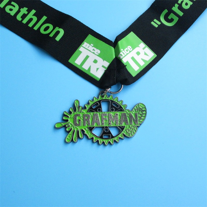 Gear Design Race Award 3D Metal Hanger Gold Medals Aangepaste sportmedaille