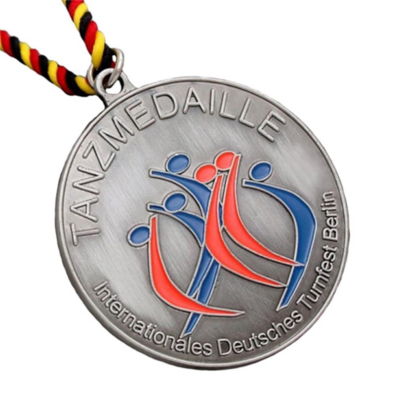 Antieke zilveren medaillenieuwe marathon awards medailles sportmedailles en linten