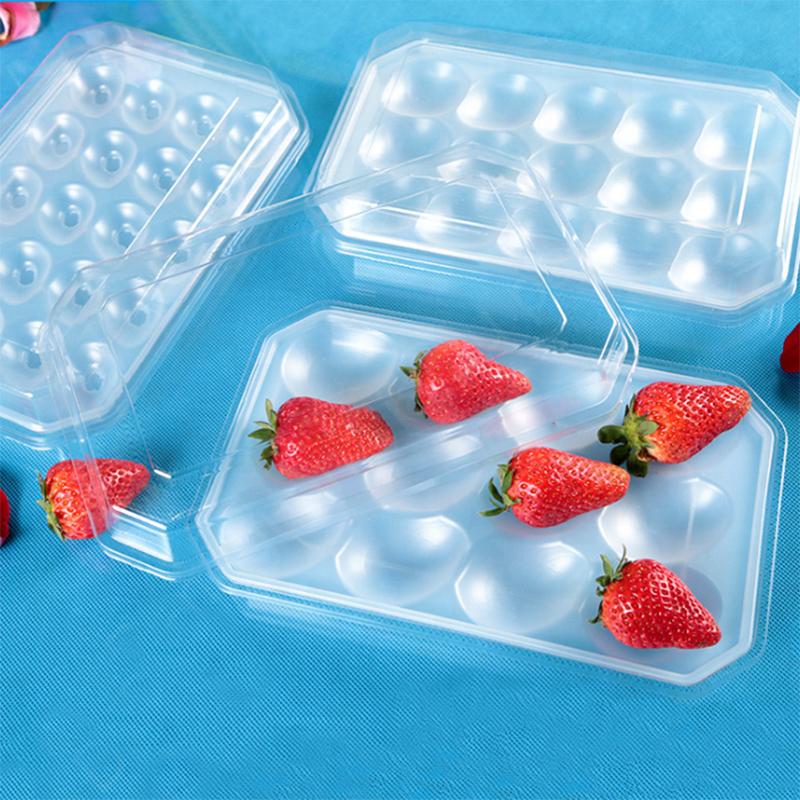 Groothandel Wegwerp doorzichtige plastic fruit Blister Tray verpakkingscontainer met deksel met deksel