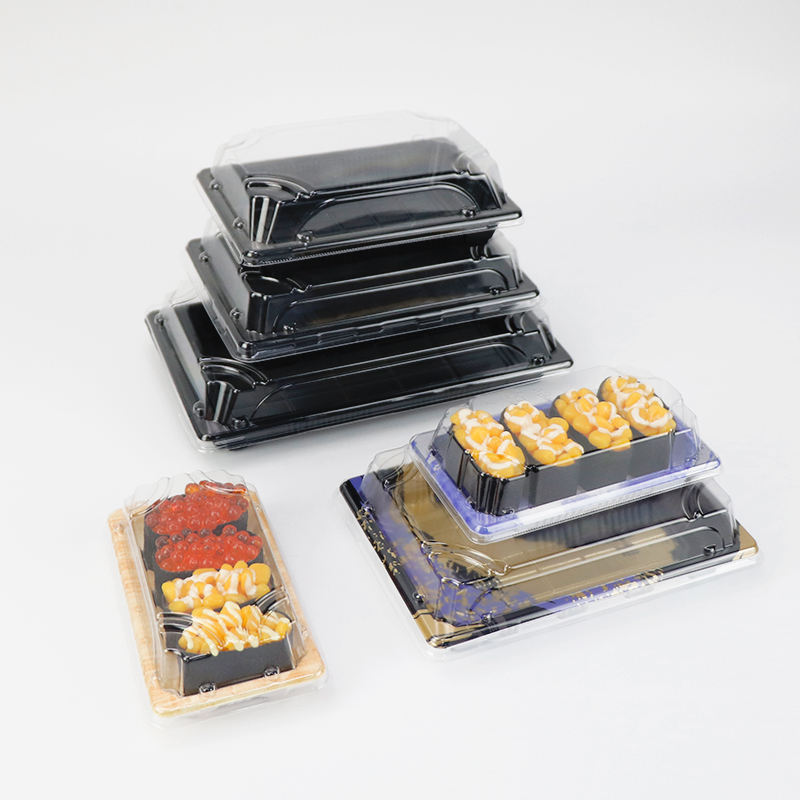 Groothandel Takeway Eco Vriendelijke wegwerpbaar Draaibaar Plastic Japanse Sushi Box