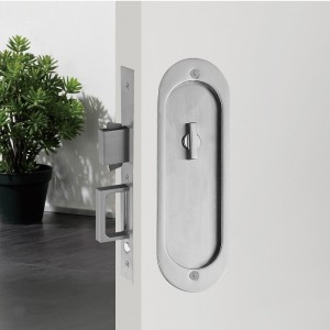 1802 Privacy Pocket Door Deur STORTLOOD, GLIDING BARN Deursloten Onzichtbare deurklink voor houten zakdeurmeubels Hardware (Satin Nickel)