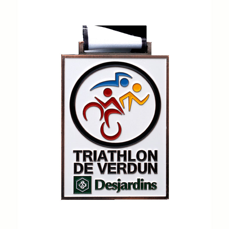 Aangepaste vorm logo metaal sportmedaille voor groothandel triatlon medaille