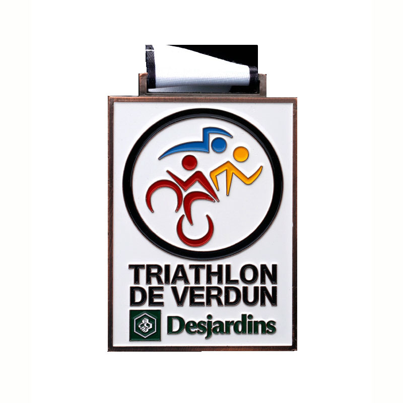Aangepaste vorm logo metaal sportmedaille voor groothandel triatlon medaille
