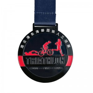 Aangepaste metaal gegraveerde Cool Sport Email Medal Triathlon Medals 3D