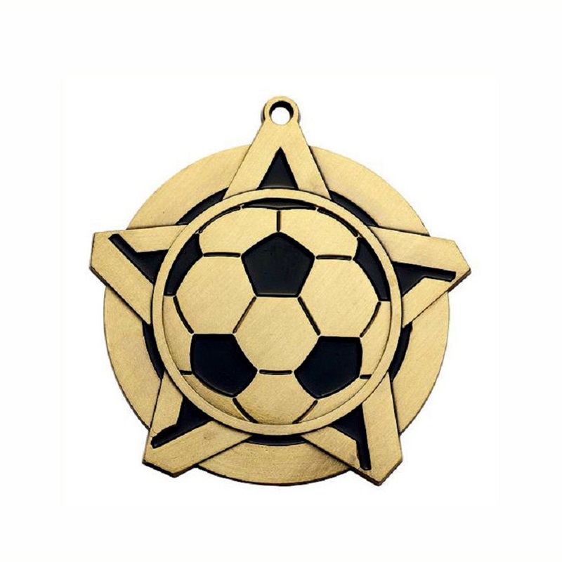 Gag Design Metal 3D Logo voetbalvoetbal Race Sport Gold Award Medals Factory Custom Medal With Ribbon