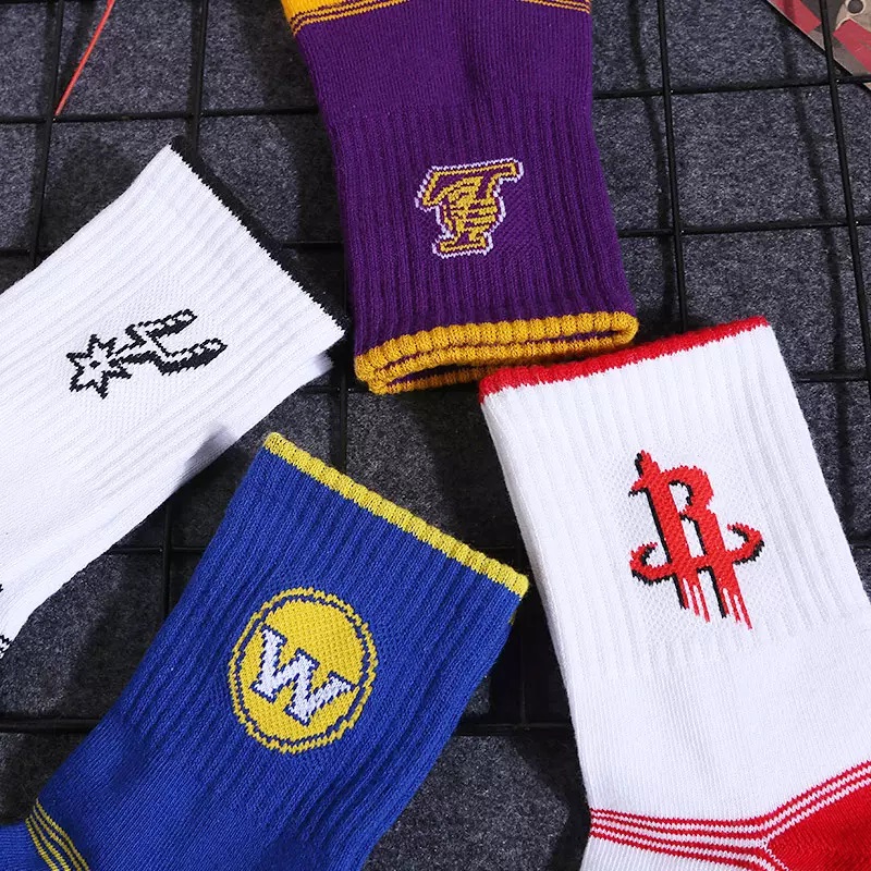 Men Socks Trendy Basketball Team Custom Knit Socks Warm Fuzzy Socks