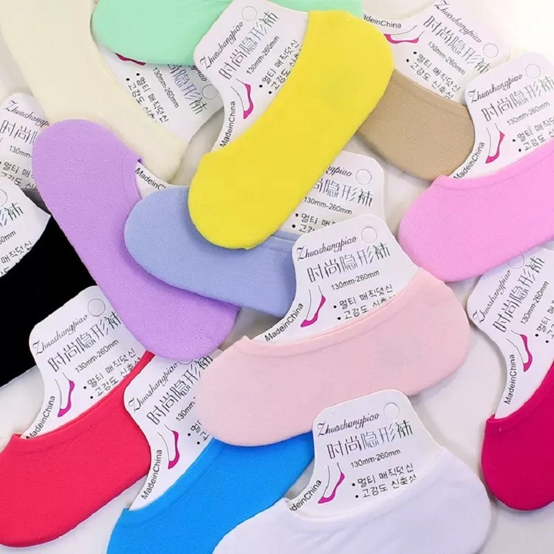 Zomer dun kleurrijke meisje onzichtbare loafers sokken groothandel dames boot mesh sokken voor vrouwen