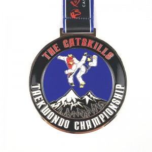 Aangepaste metalen cirkelvorm reliëfontwerp emailmedailles