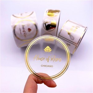 Round Bronzing -labelsticker, bronzing transparant label, aangepaste bronzing -labelsticker