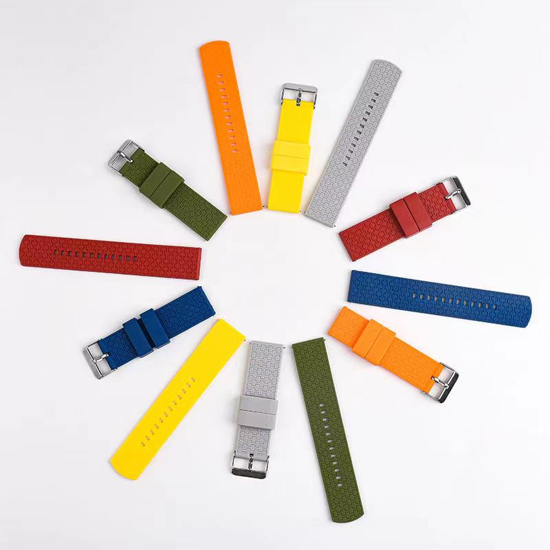 Multi -kleuren siliconen horloge fluororubber armbandbandjes voor uurwerken