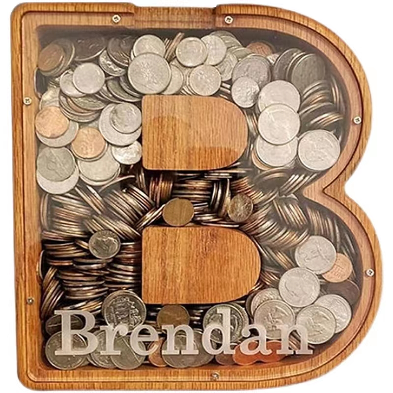 houten brief piggy bank