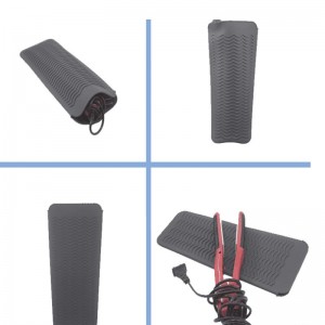 Resistent siliconenmat zakje, draagbare hittebestendige deksel pouch reishaar krultjeniet-slipmat voor krullenij, haargrens, krultafslagopslag