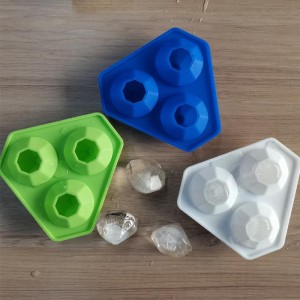 3 holes Siliconen Diamant Ice Tray Diamond Siliconen Mold Trays voor whisky badbommen, snoep, zeep en doe -het -zelf -ambachten, vaatwasser veilig, herbruikbaar