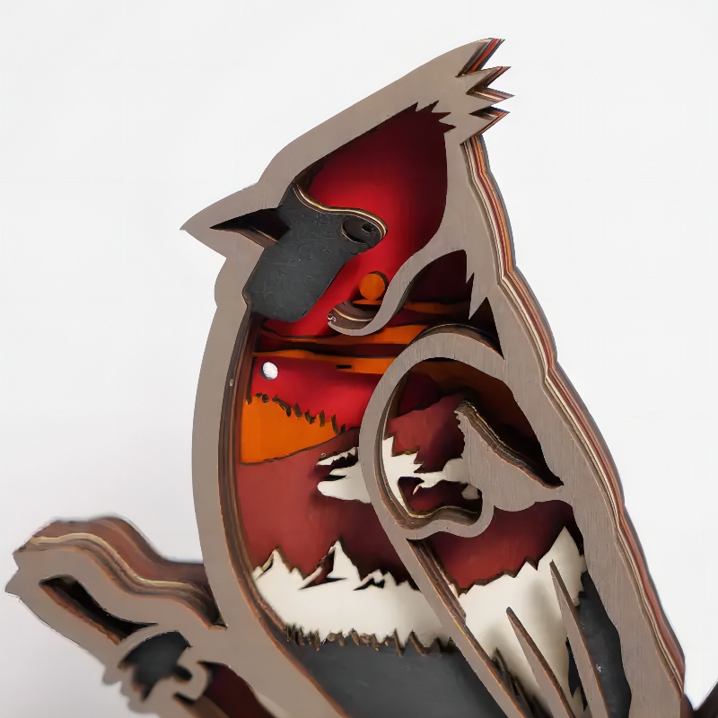 3D houten dierenvogel ornamenten