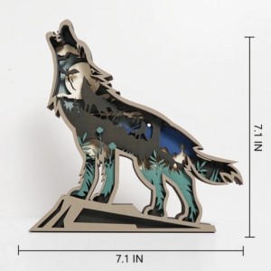 3d houten dier Wolf