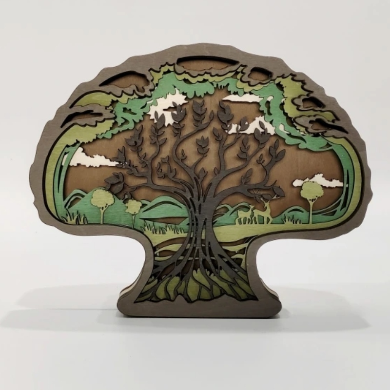 3D -houten ornamenten voor bomen