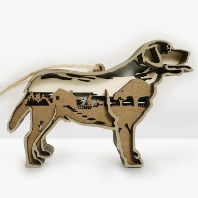 3D puppy houten artefact decoratie