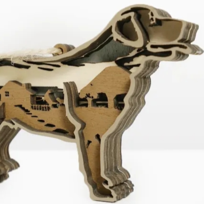 3D puppy houten artefact decoratie