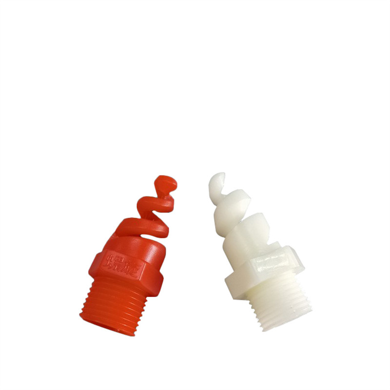 1/4 tot 1 inch wit rood plastic pp spiraalvormige uitlaatgas wasser mondstuk