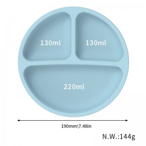 Siliconenkinderen \\\\ \'s Dinnar Plate Suction Cup Integrated Compartimentalized Silicone Dinner Bord