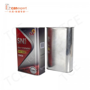 Topverkoop lekbestendig 1L olieverpakking vierkante blik met plastic pull-up deksels