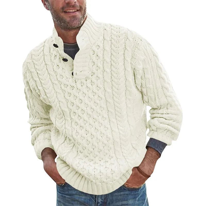 De acryl van de Acryl Stand Collar -pullover van mannen wintermode knoppen trui