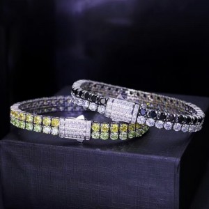 Diamant diamant roestvrij staalniet aangetaste diamant tennisarmband met hoge koolstof diamant