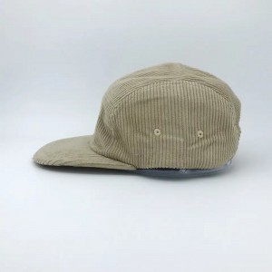 5 Paneel ongestructureerde corduroy zachte snapback dop met stof op maat gemaakt borduursellogo