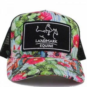 Aangepaste bedrukte stof 5 paneel mesh trucker hoed