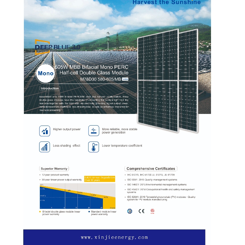 Goede kwaliteit mooie prijs 385 watt -610 watt zonnepanelen systeem dubbele zijden dubbele bril