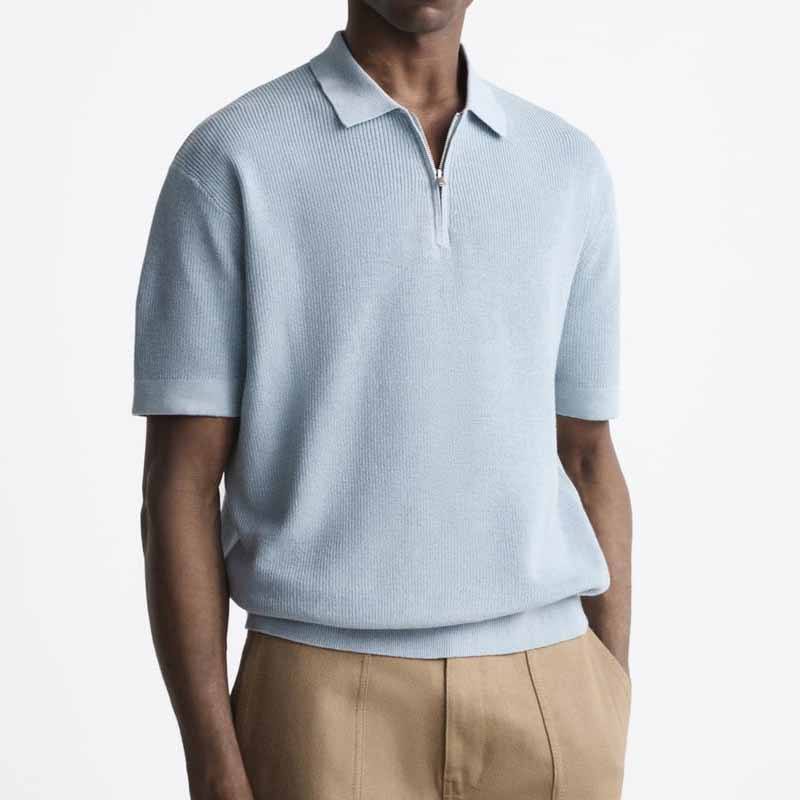 Men Knitwear Polo Shirt Hoge kwaliteit 100% katoenen gebreide polosollarontwerper
