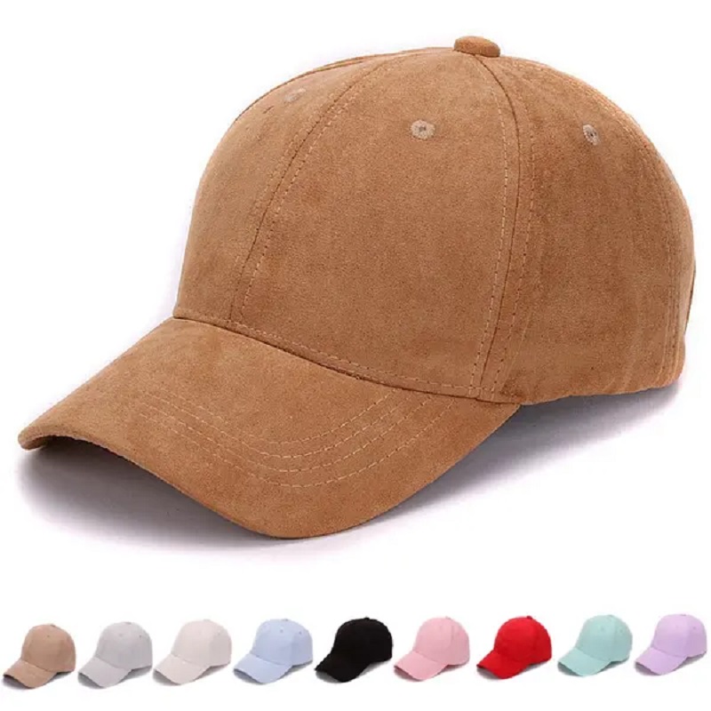 Factory Customized Plain Suede Baseball Caps Outdoor Blank Sport Cap and Hat for Men and Women